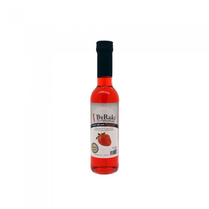 ByRaki flavor - Λικέρ Ηδύποτο Φράουλα με Τσικουδία Κρήτης  vol 16% alc