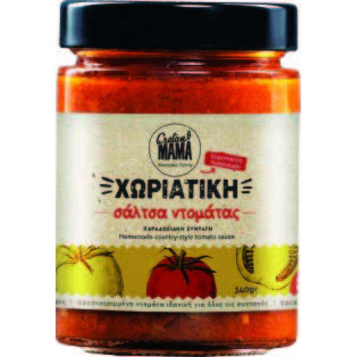 Cretan MAMA - Χωριάτικη Χειροποίητη Σάλτσα Ντομάτα με γεύση Πιπερίας και Ελιάς 320γρ Cretan MAMA - Χωριάτικη Χειροποίητη Σάλτσα Ντομάτα με γεύση Πιπερίας και Ελιάς 320γρ