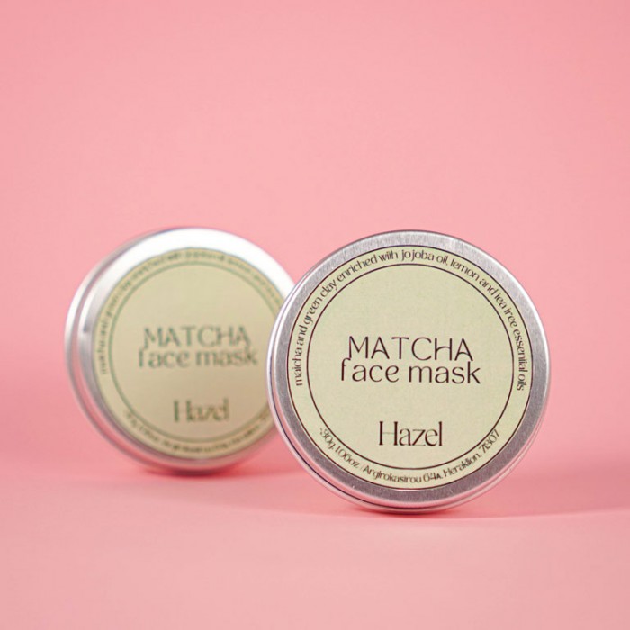 HAZEL - Μάσκα Προσώπου Matcha, Αποτοξίνωση, Αναζωογόνηση και Ενυδάτωση, Λιπαρές και Μεικτές Επιδερμίδες 30γρ