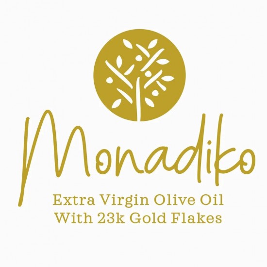 Monadiko - Premium  Έξτρα Παρθένο Ελαιόλαδο με Φύλλα Βρώσιμου Χρυσού 23 Καρατίων 