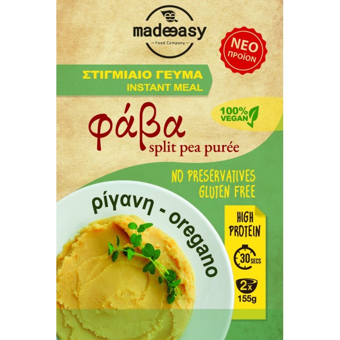 MadeEasy - Collection Στιγμιαίο Γεύμα Φάβας  Κλασική - Λεμόνι - Ρίγανι 3x60γρ